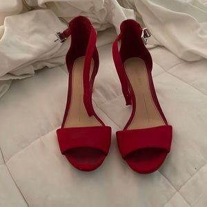 Red velvet heels